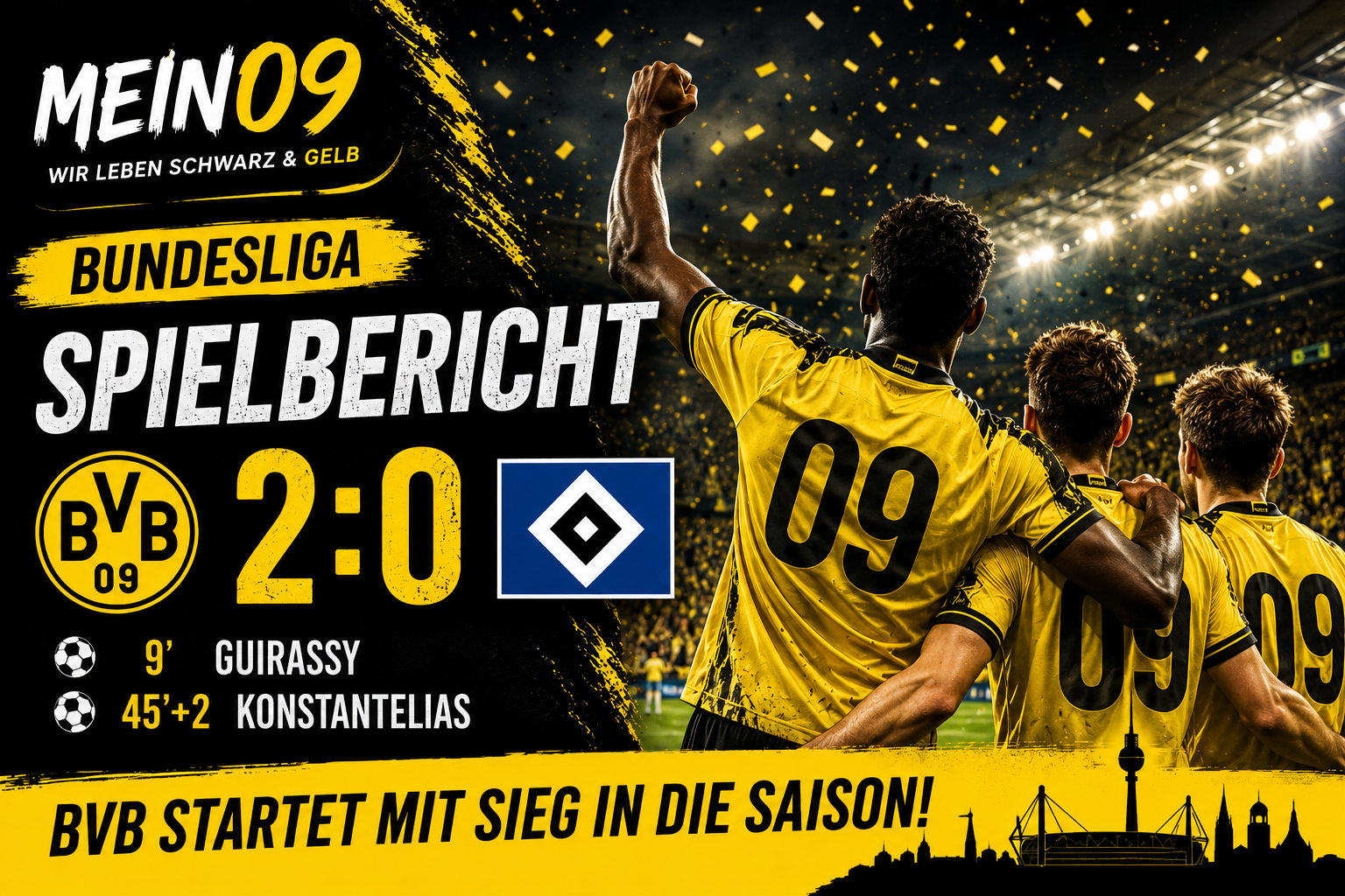 BVB gegen HSV 2:0 – Spielbericht zum Bundesliga-Auftakt 2026