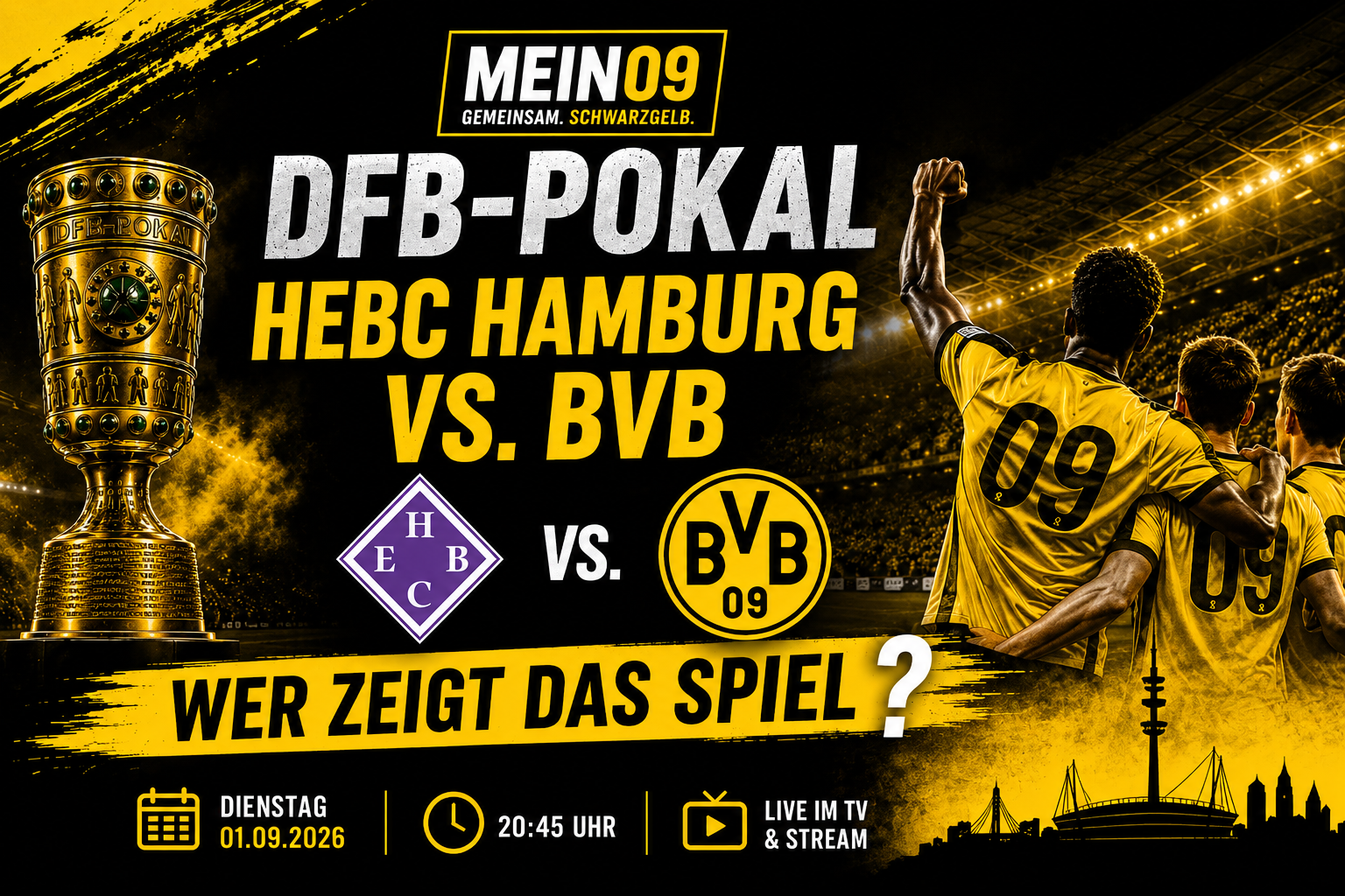 HEBC Hamburg gegen BVB live im TV und Stream im DFB-Pokal 2026